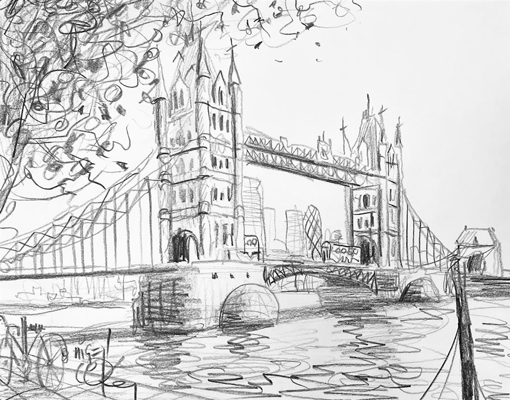 Nigel Cooke - 'Tower Bridge' - Framed Original Study