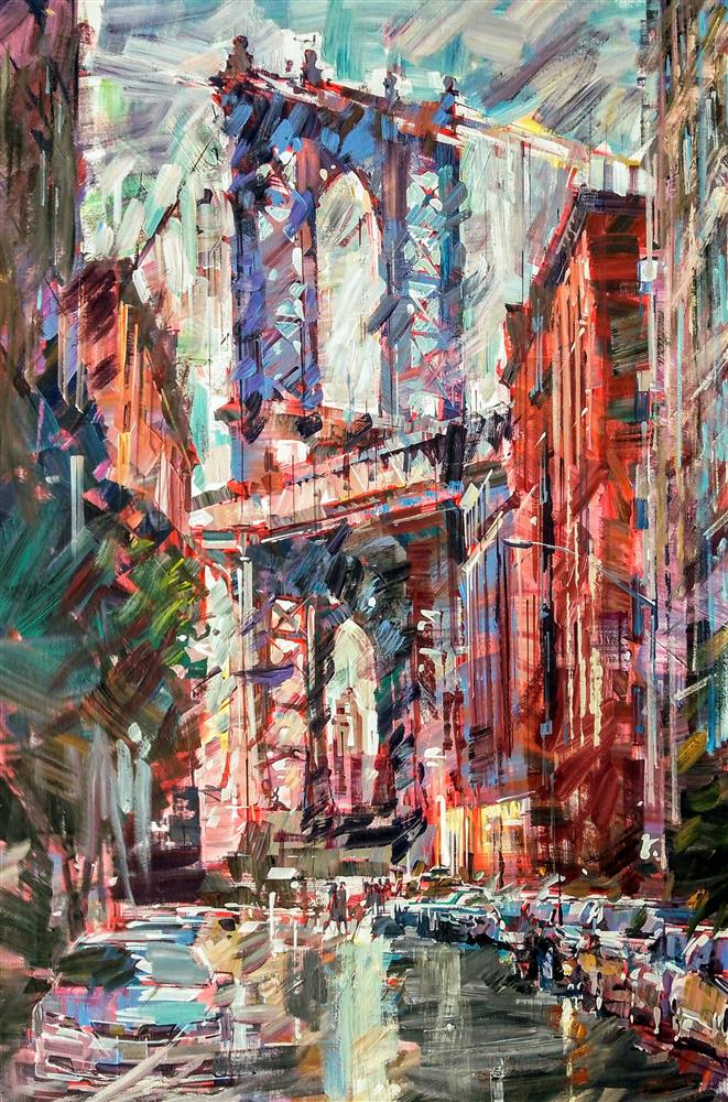 Colin Brown - 'Twilight Over The Manhattan Bridge' - Framed Original Art