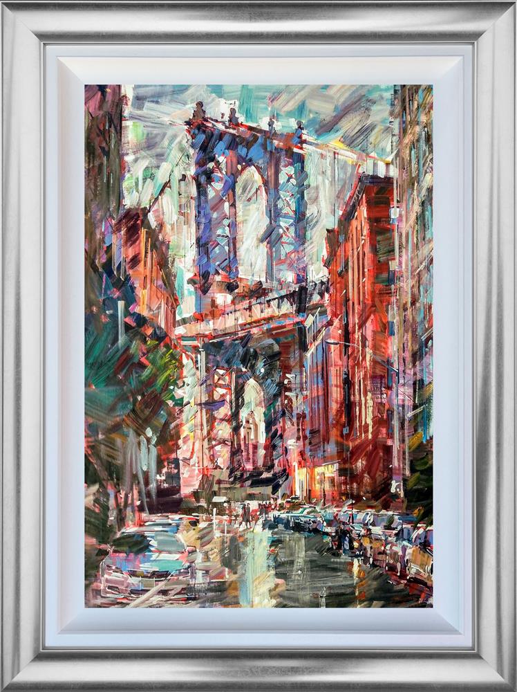 Colin Brown - 'Twilight Over The Manhattan Bridge' - Framed Original Art