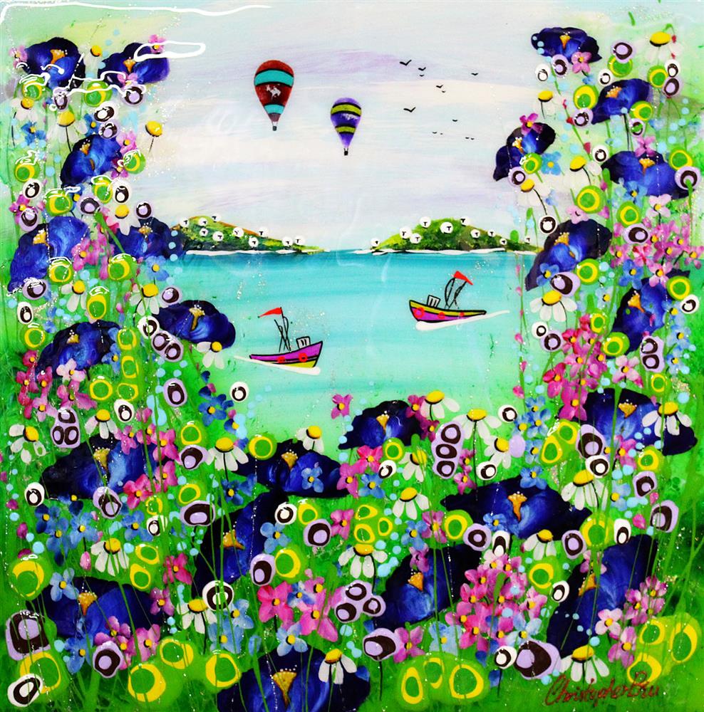 Christopher Bell - 'Two Balloon's' - Unique Glass Resin - Framed Original Artwork