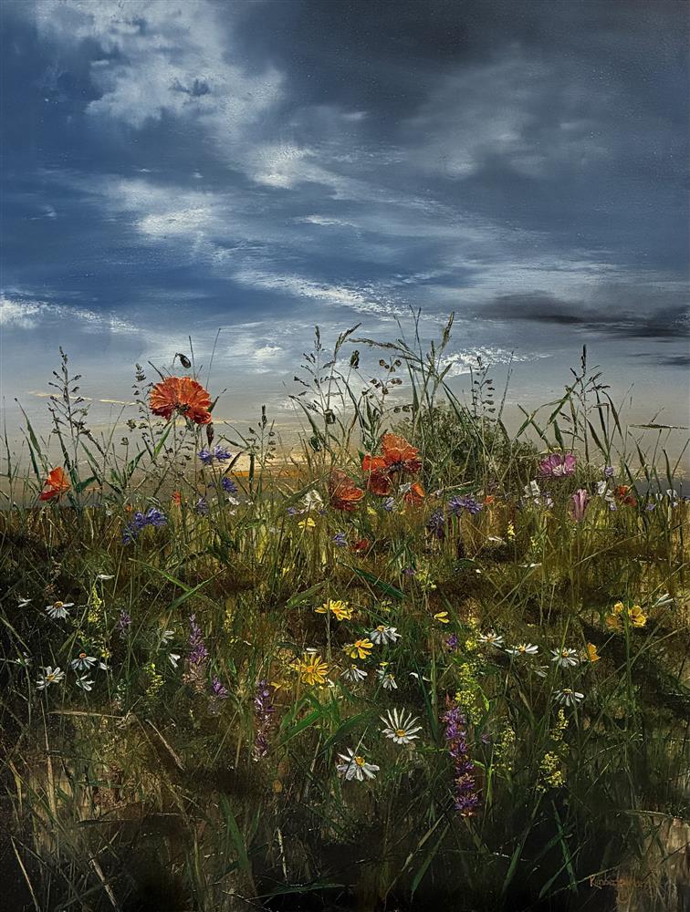 Kimberley Harris - 'Under The Blue, The Meadow Rises' - Framed Original Artwork