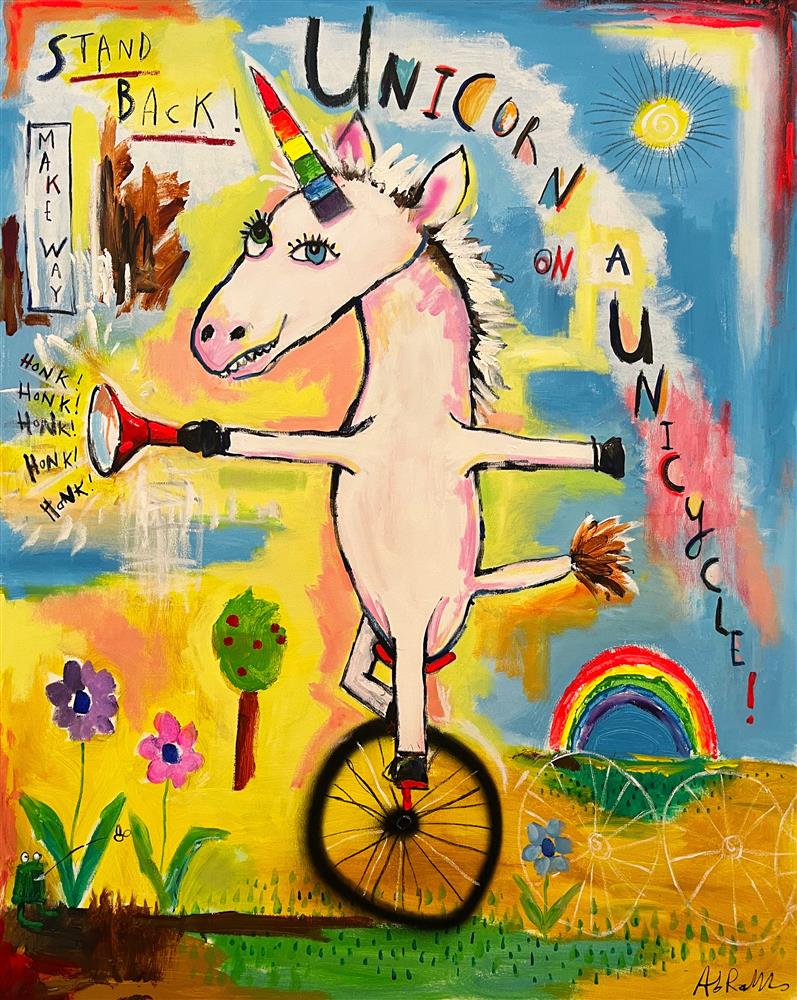 Michael Abrams - 'Unicorn On A Unicycle' - Large Scale Original Art