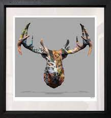 Monica Vincent - 'Stags Head Graffiti' - Framed Limited Edition Print