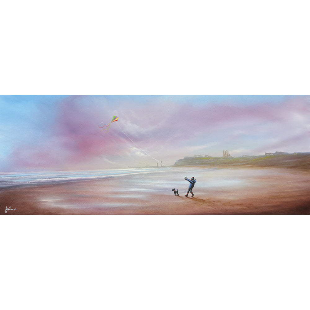 Danny Abrahams - 'Flying Over Sandsend Beach’  - Framed Original Art
