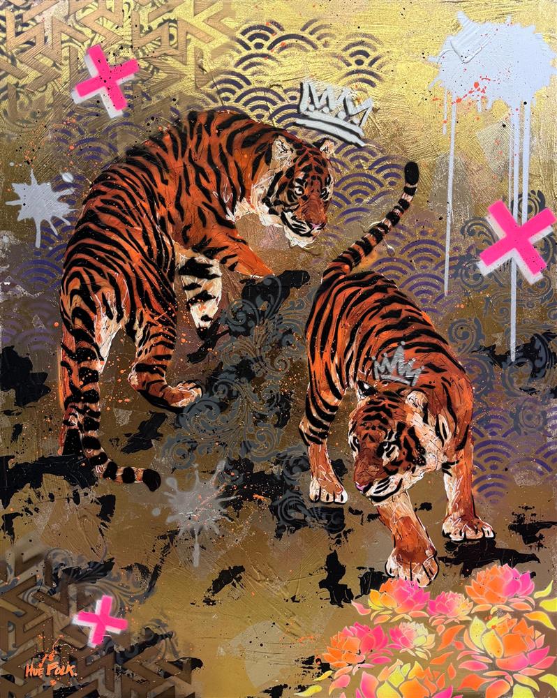 Hue Folk - 'Urban Stripes II' - Framed Original Art