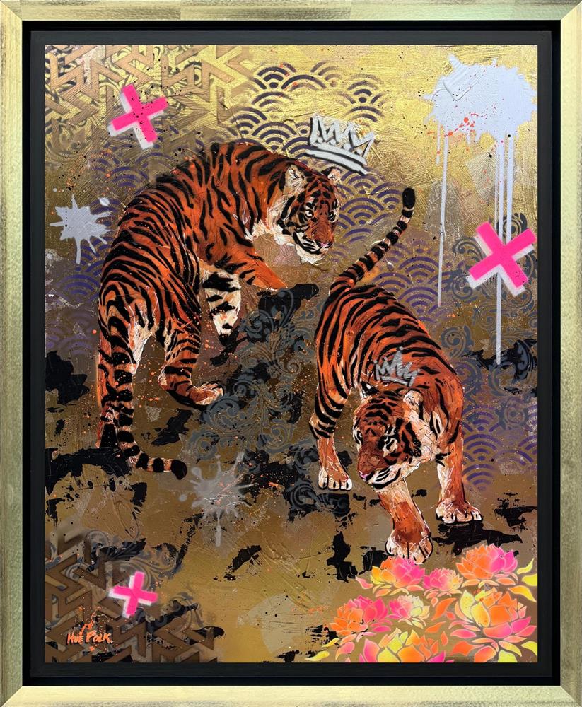 Hue Folk - 'Urban Stripes II' - Framed Original Art