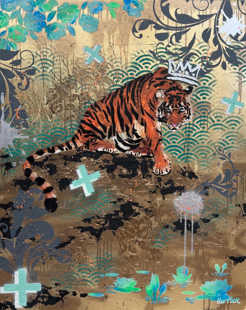 Hue Folk - 'Urban Stripes III' - Framed Original Art