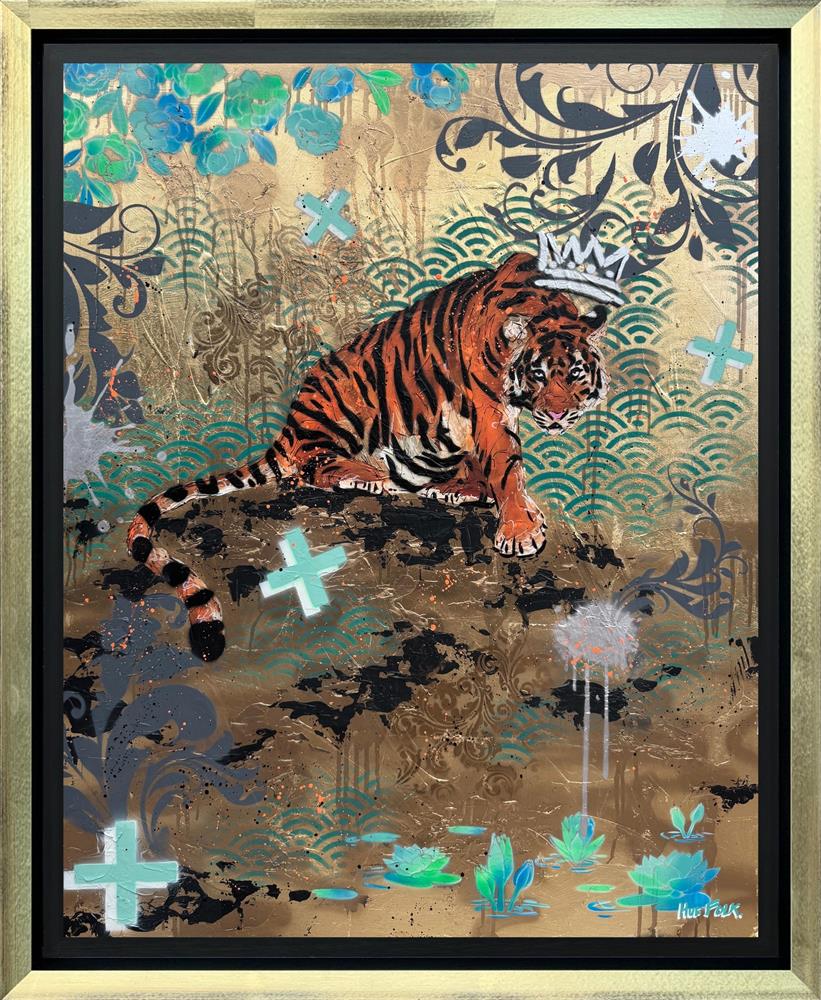 Hue Folk - 'Urban Stripes III' - Framed Original Art