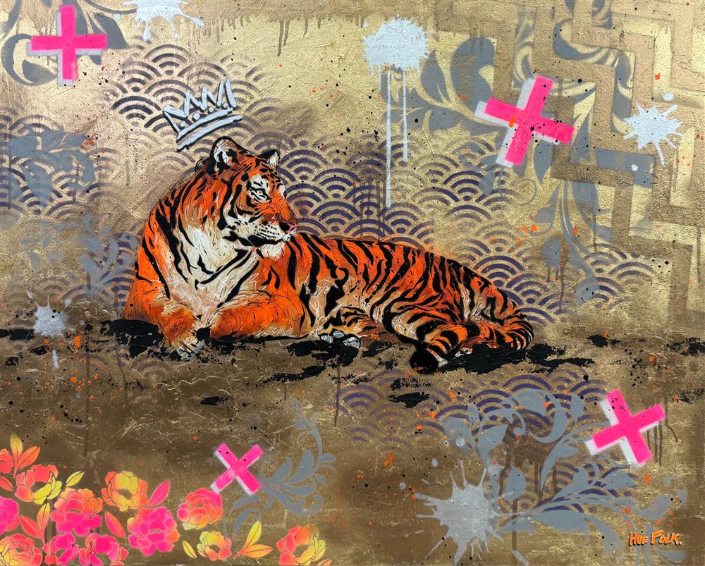 Hue Folk - 'Urban Stripes IV' - Framed Original Art