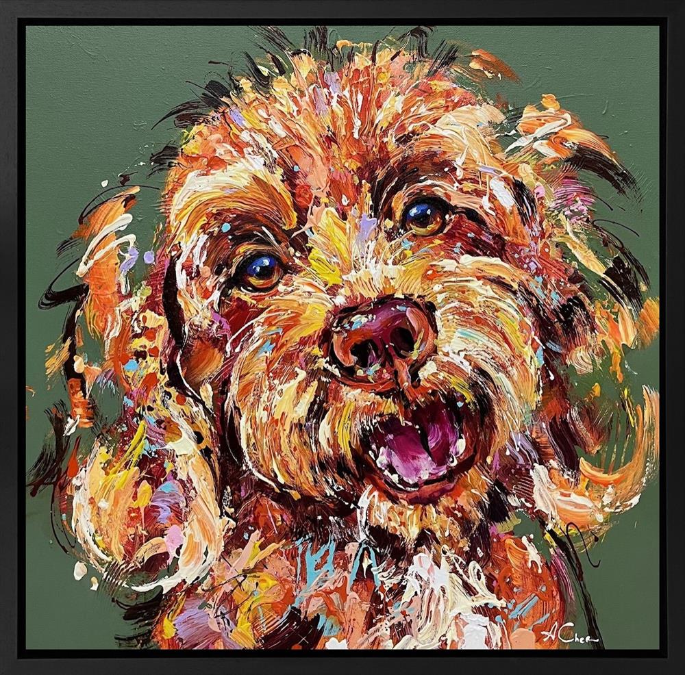 Anna Cher - 'Velvet Ears And Tender Stares' - Framed Original Artwork