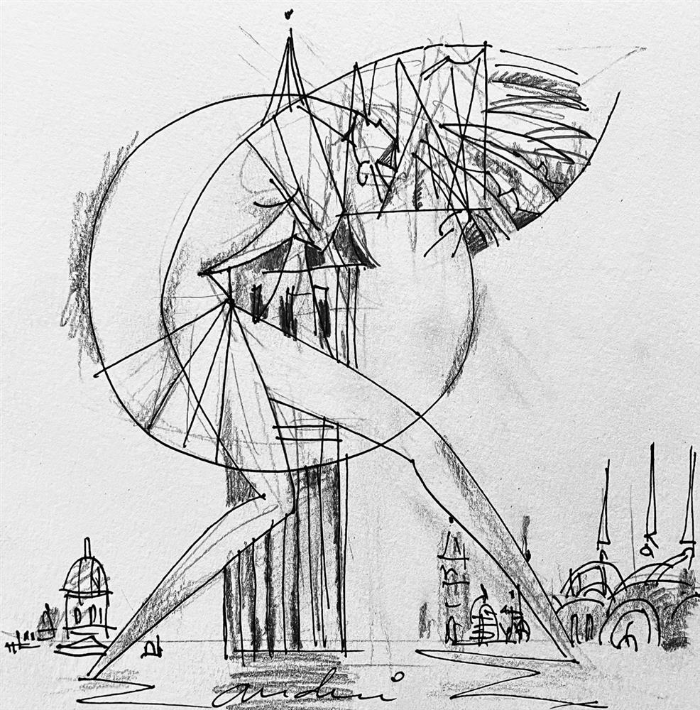 Andrei Protsouk - 'Venice Life Guards- Study' - Framed Original Art