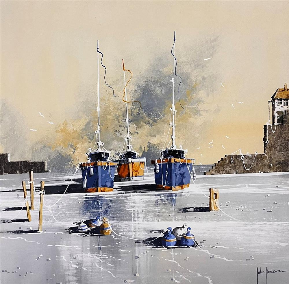 John Horsewell - 'Waiting For The Mornings Catch' - Framed Original Artwork