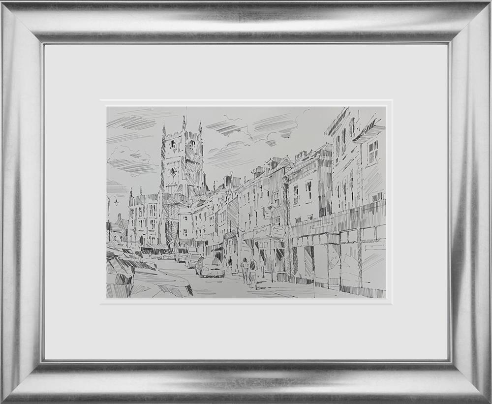 Colin Brown - 'Walking To The Cathedral- Sketch' - Framed Original Art
