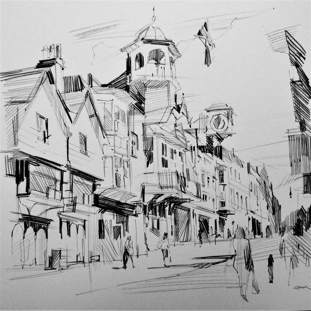 Colin Brown - 'Walking Up Hill - Sketch' - Framed Original Art
