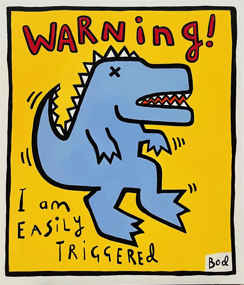 Michael Abrams - 'Warning - Bod Series' - Framed Original Artwork