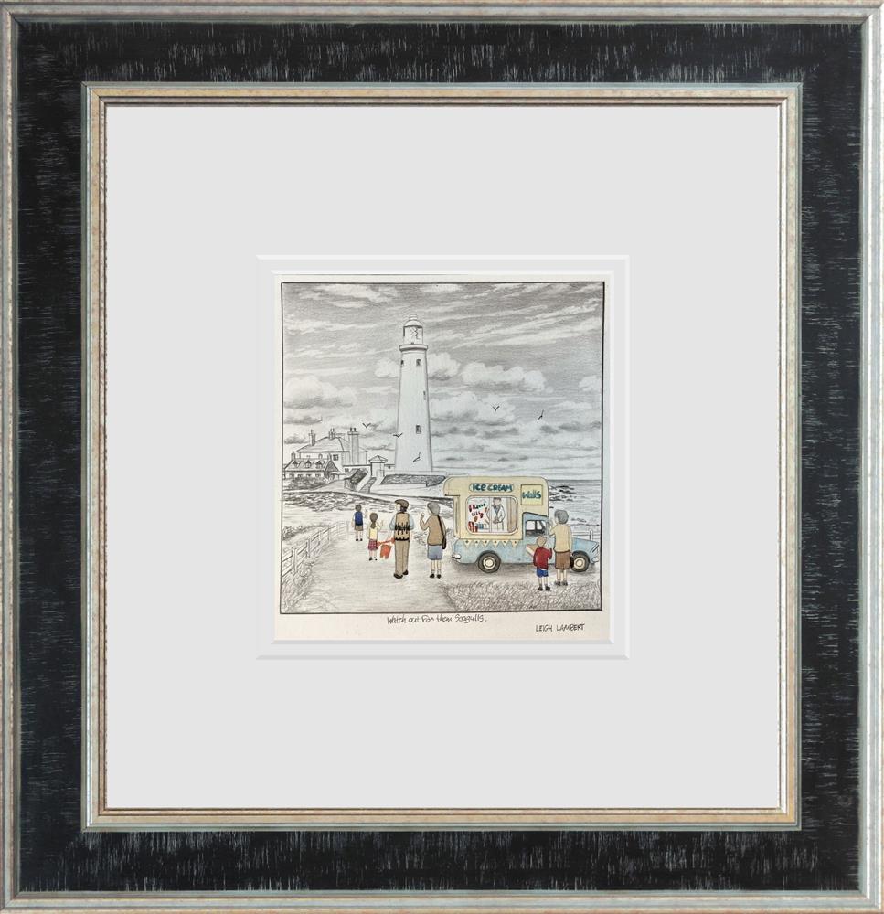 Leigh Lambert - 'Watch Out For Them Seagulls - Sketch'  - Framed Original Sketch