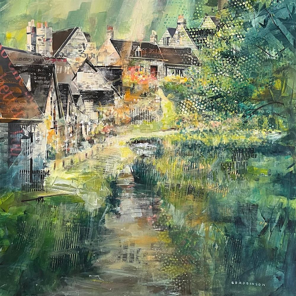 Ed Robinson - 'Weaver's Cottages - Bilbury'  - Framed Original Artwork
