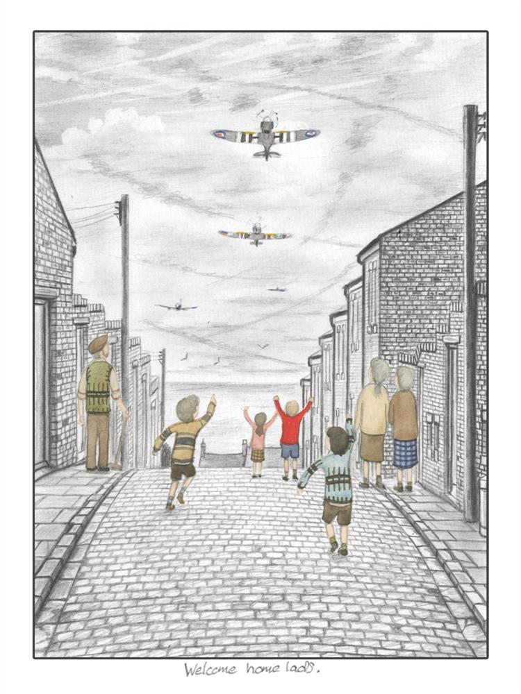 Leigh Lambert - 'Welcome Home Lads' - Sketch' - Framed Limited Edition