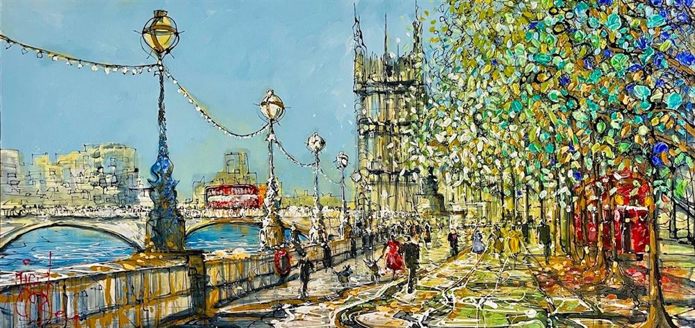Nigel Cooke - 'Westminster In Sunlight' - Framed Original Artwork