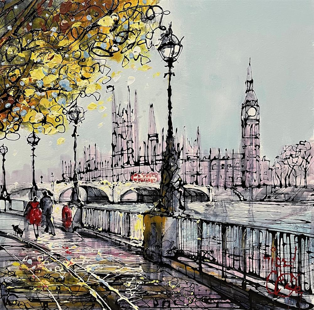 Nigel Cooke - 'Westminster Walk' - Framed Original Artwork
