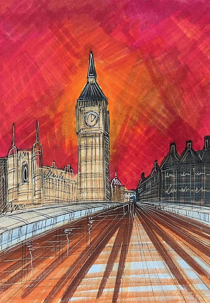 Edward Waite - 'Westminsters Golden Gaze - Study' - Framed Original Art