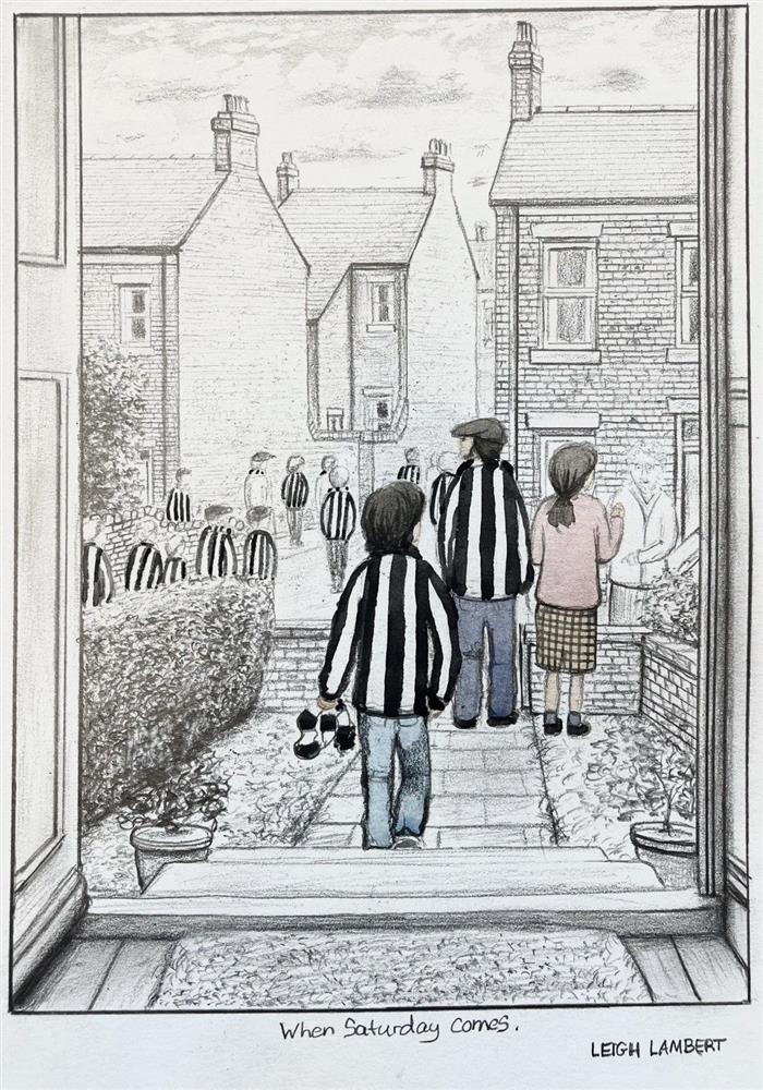 Leigh Lambert - 'When Saturday Comes- Sketch'  - Framed Original Sketch