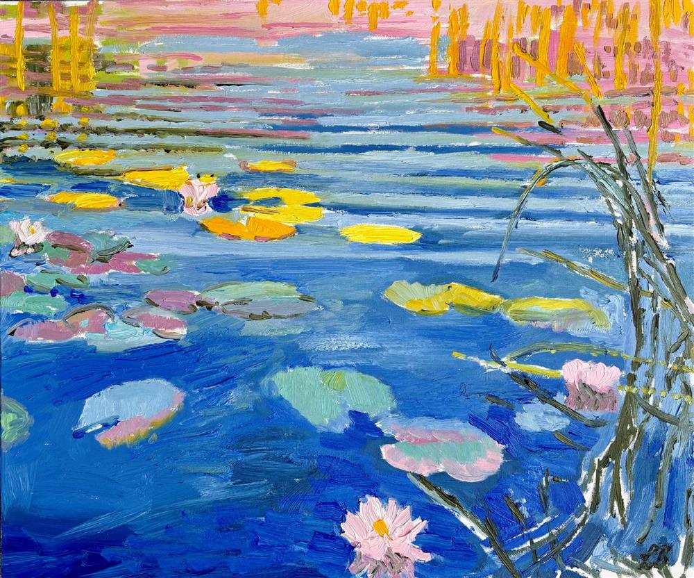 Leila Barton - 'Where The Lillies Play - Diptych' - Framed Original Artwork