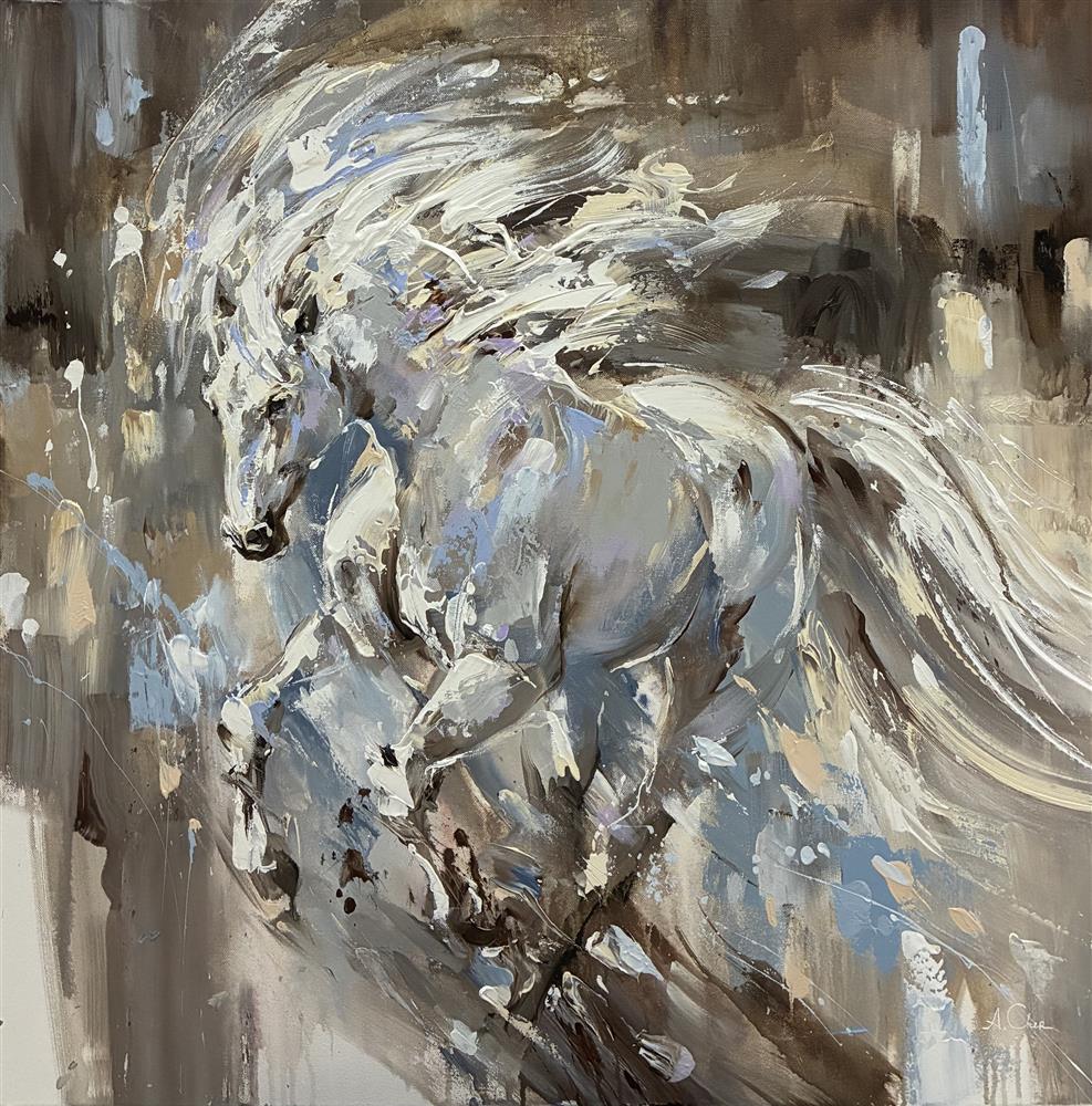 Anna Cher - 'White Vetiver' - Framed Original Artwork