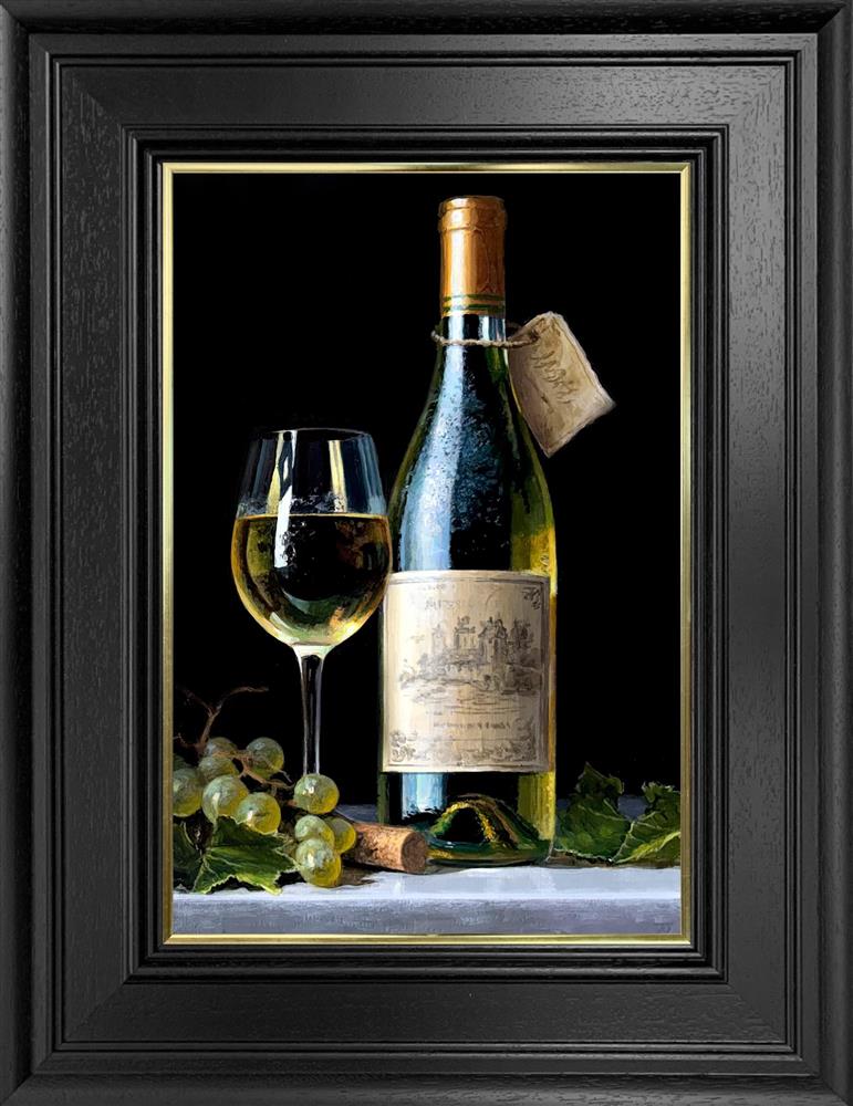 Tony Owens - 'White Wine, Grapes And Glass' - Framed Original Artwork