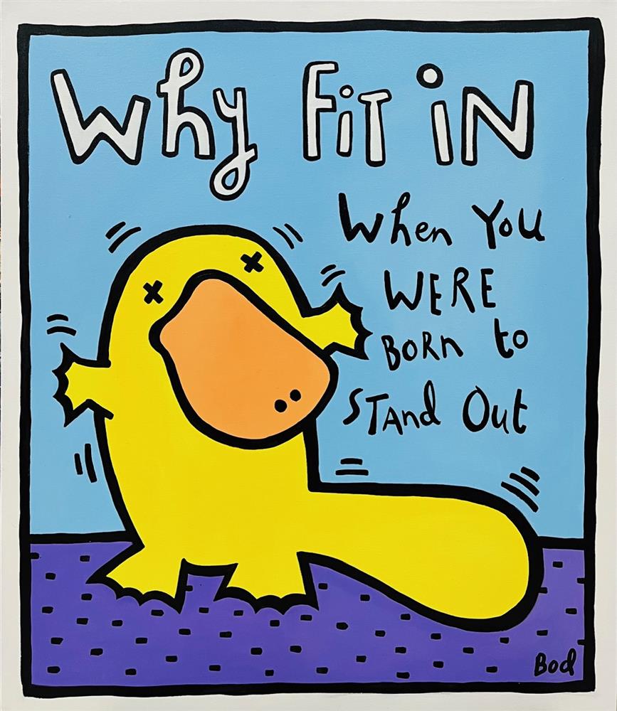 Michael Abrams - 'Why Fit In - Bod Series' - Framed Original Artwork