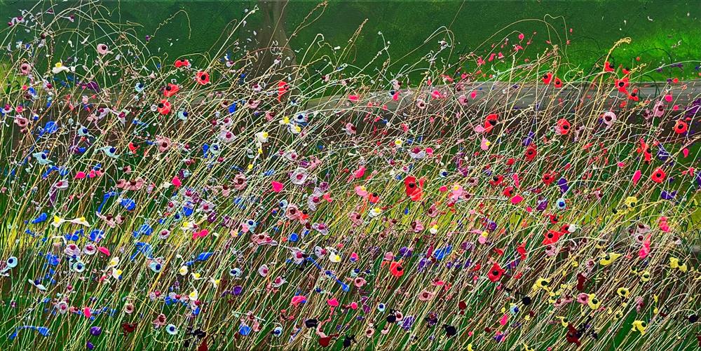 Lisa Pang - 'Wild Flowers On The Way To Snowshill' - Framed Original Artwork