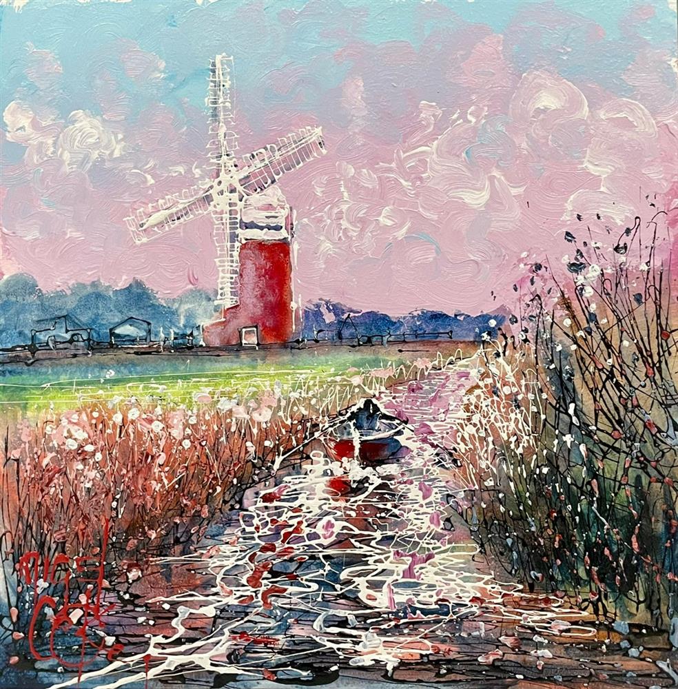 Nigel Cooke - 'Windmills On The Broads' - Framed Original Artwork