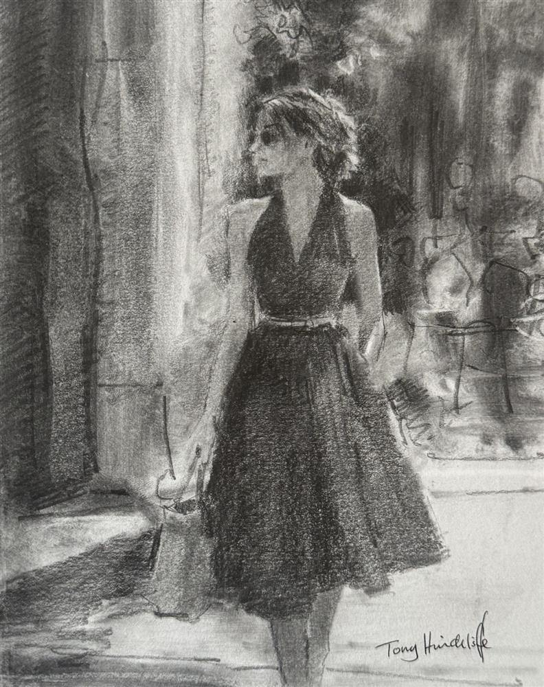 Tony Hinchliffe - 'Window Shopping - Study' - Framed Original Artwork