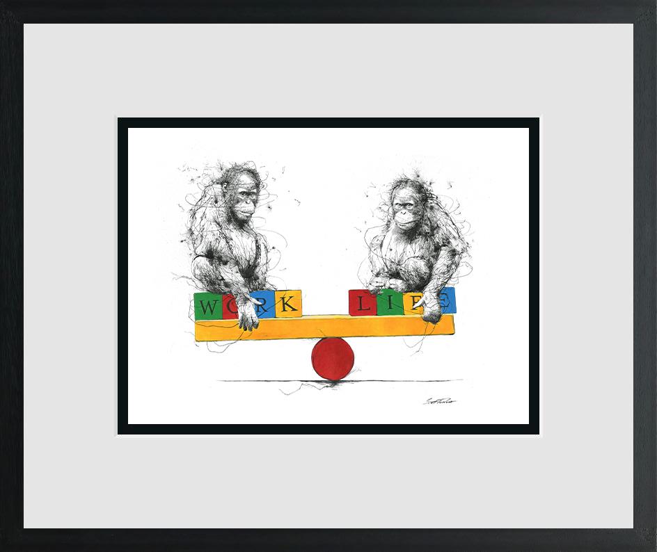 Scott Tetlow - 'Work Life Balance!' - Miniature - Framed Limited Edition Print