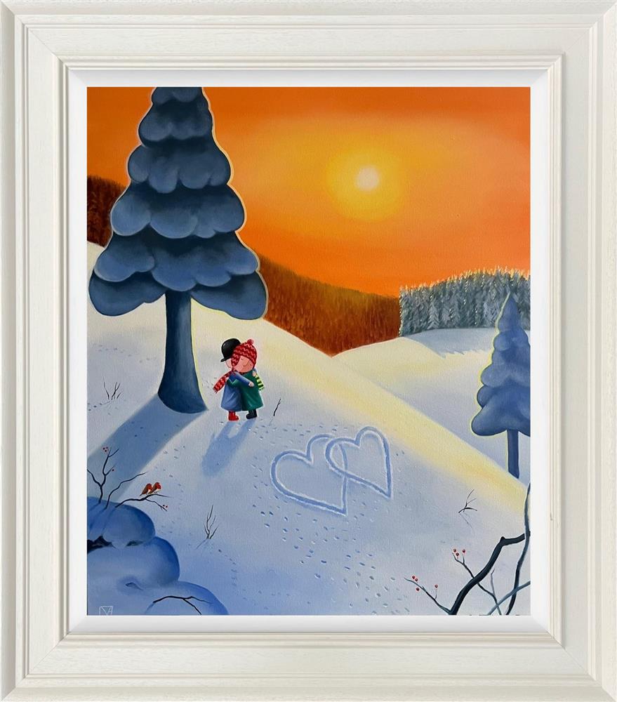 Michael Abrams - 'Wrapped In Winter Love' - Framed Original Artwork