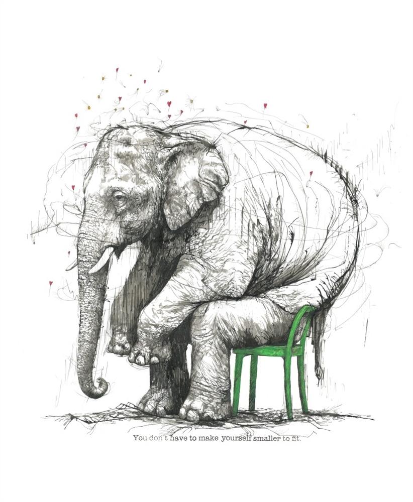 Scott Tetlow - 'You Don't Have To Make Yourself Smaller To Fit In' - Framed Original Art