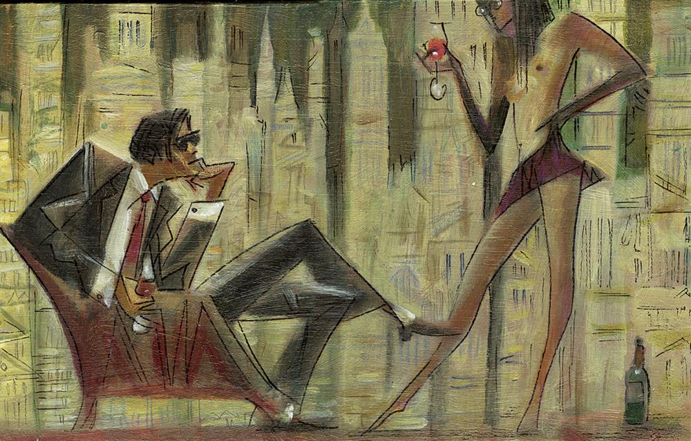 Andrei Protsouk - 'Yves Saint Laurent' - Framed Original Art