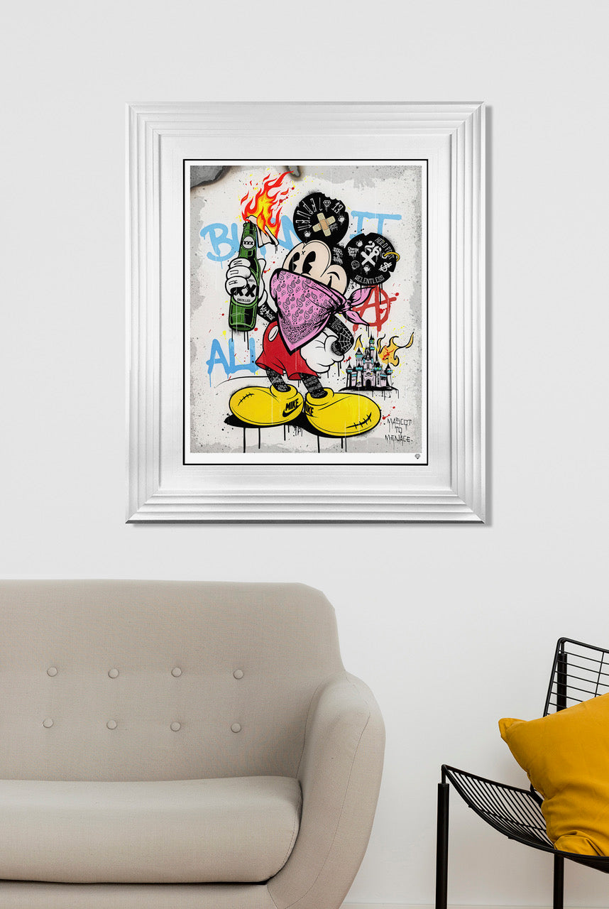 JJ Adams - 'Mascot To Menace (Pink)' - Framed Limited Edition