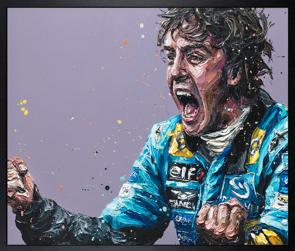 Paul Oz  - '2005 -  Screaming Alonso' - Framed Limited Edition (Print & Canvas)