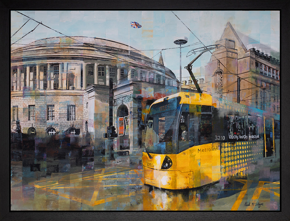 Paul McIntyre - 'Manchester Yellow Tram' - Framed Original Artwork