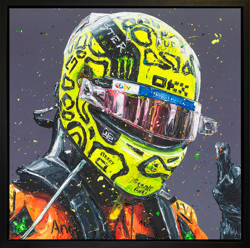 Paul Oz  'Lando First Win - Wall Of Champion's'- Framed Canvas Print