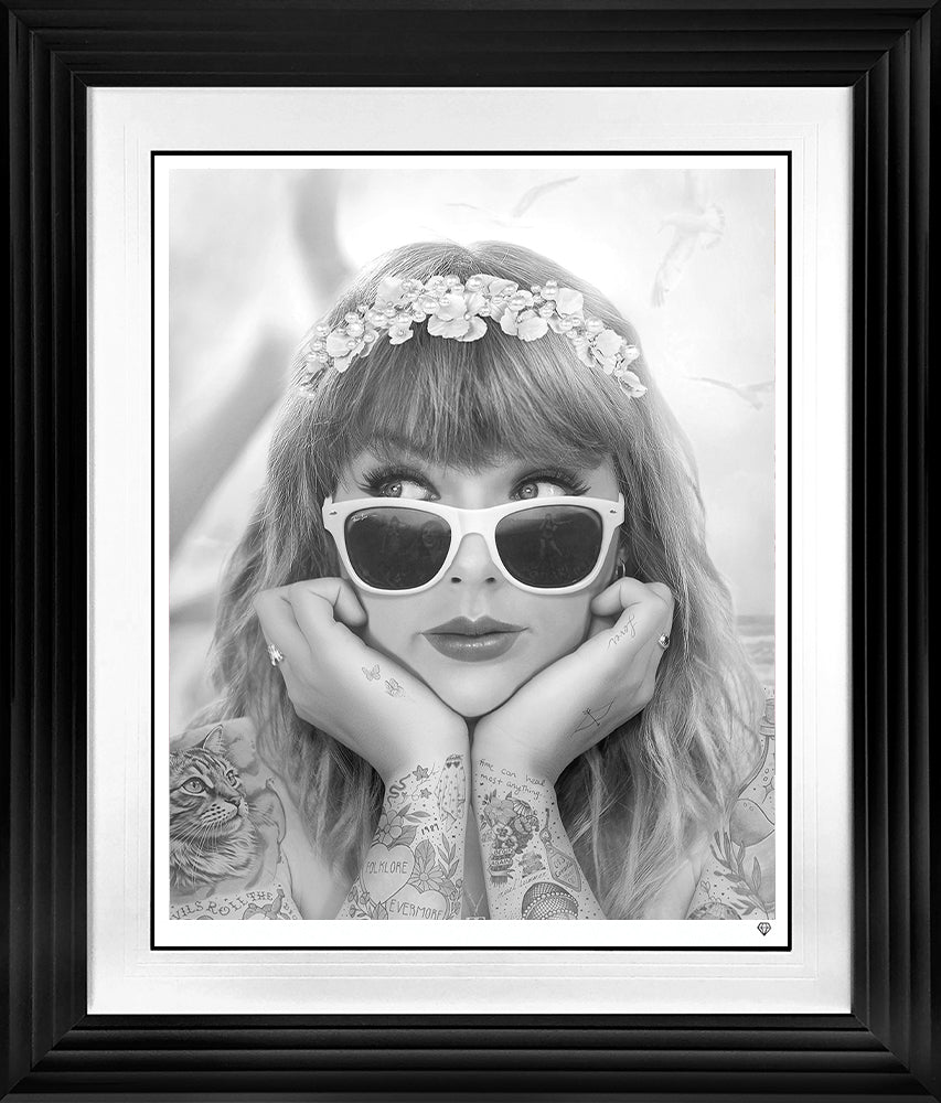 JJ Adams - 'Champagne Problems B/W' - Framed Limited Edition