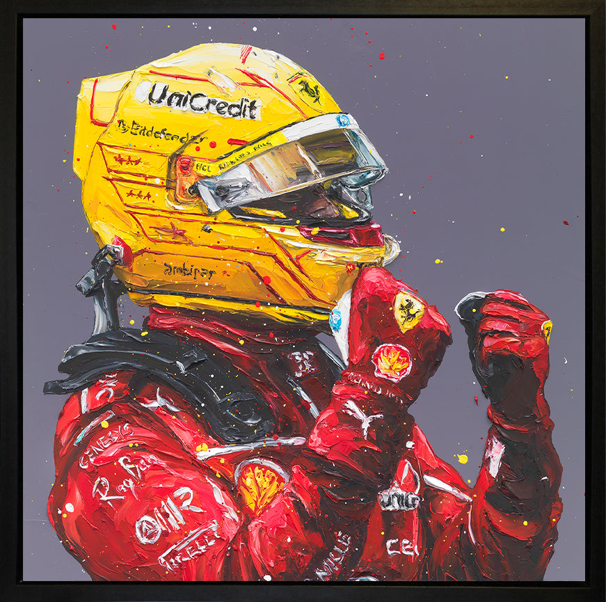 Paul Oz  'El Primo II - Lewis Hamilton - Wall Of Champions - Framed Canvas Print