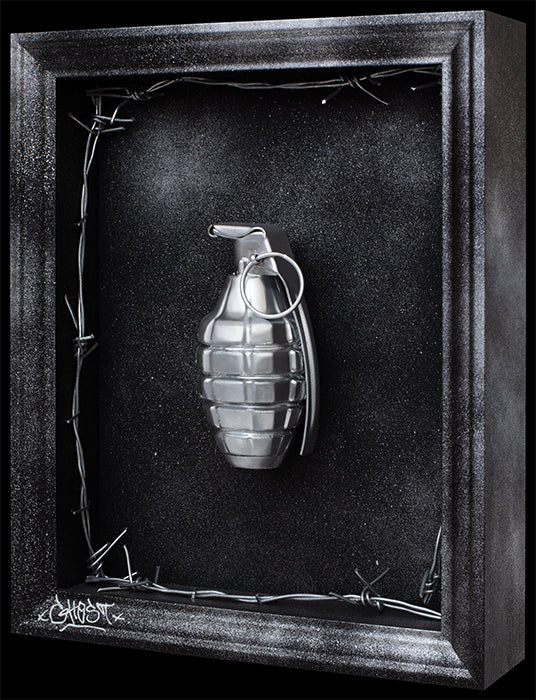 Ghost - 'Pop-Art-Ganda, Grenade 18' - Framed Original Artwork