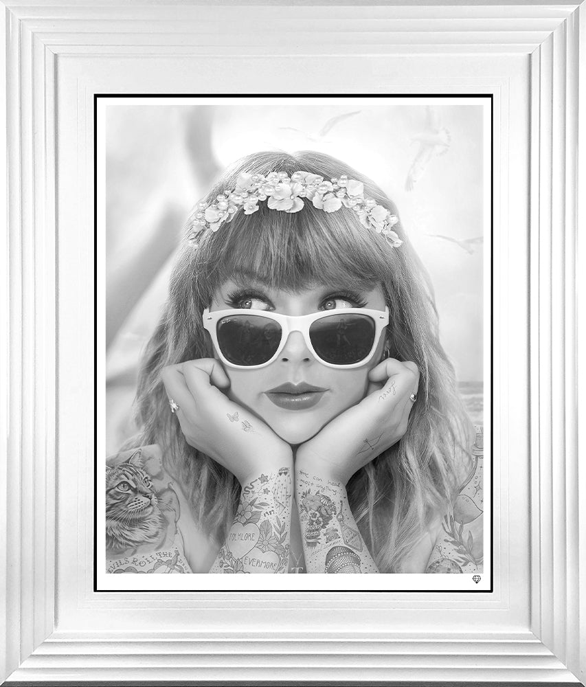 JJ Adams - 'Champagne Problems B/W' - Framed Limited Edition