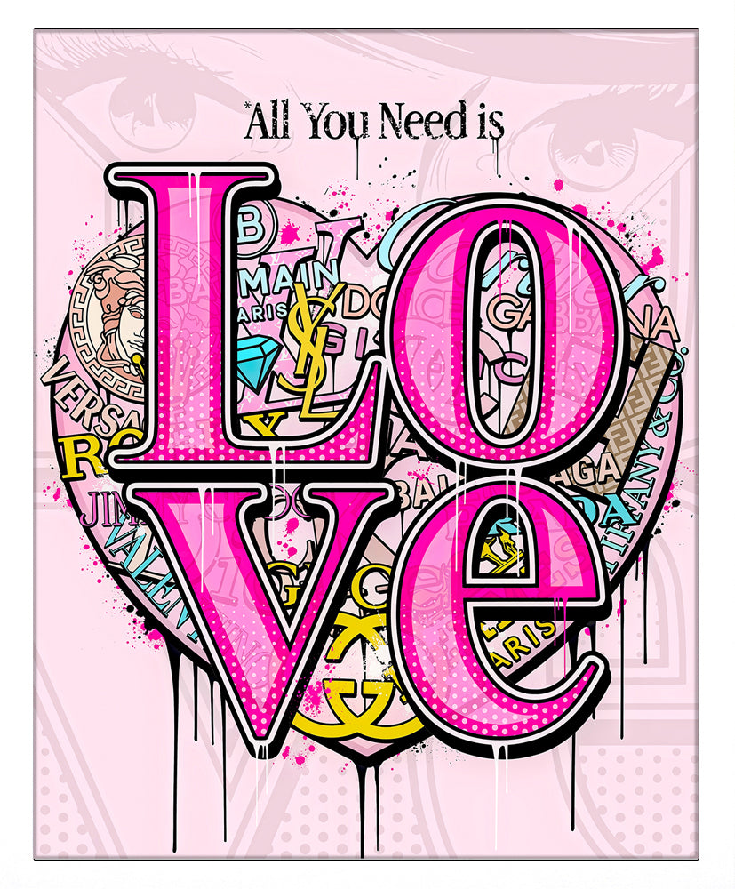 JJ Adams - 'Pop Love  - (All You Need Is Love)' - Framed Limited Edition