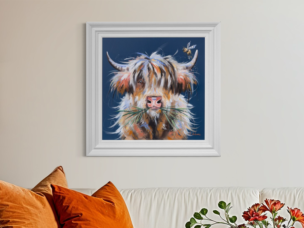 Ashley Saunders -  'Bloo Moo' - Framed Original Artwork