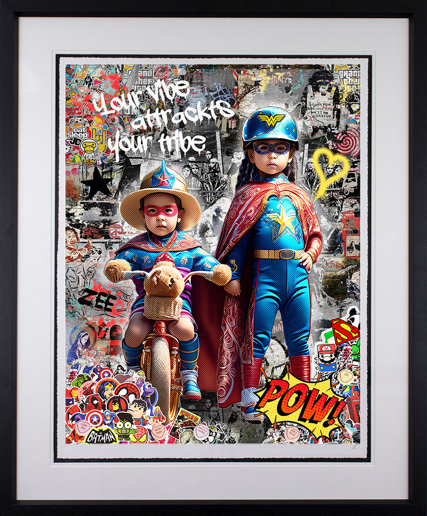 Zee - 'Your Vibe Attracts Your Tribe' - Framed Limited Edition Art