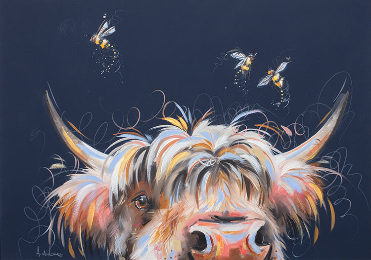 Ashley Saunders -  'Gazing And Grazing' - Framed Original Artwork