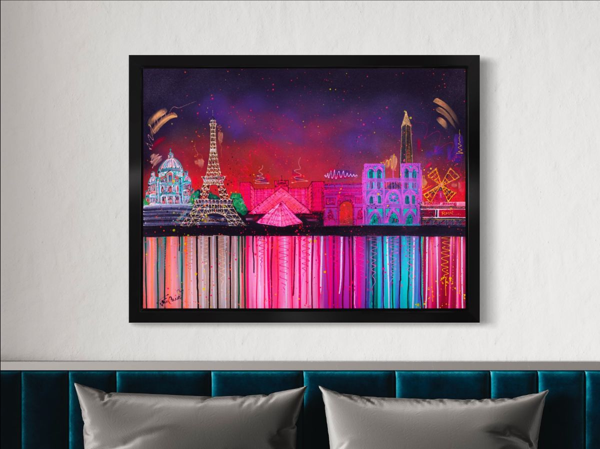 Julie Connor - 'Parisienne Sunset' - Framed Original Artwork